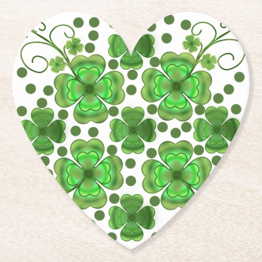 Custom Metallic Green Clover & Swirl Pattern  Untersetzer (Vorderseite)