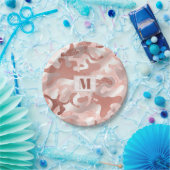 Custom Metallic Rose Gold Glitzer Rosa Marmor Camo Pappteller (Party)