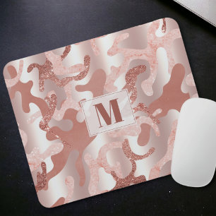 Custom Metallic Rose Gold Glitzer Rosa Marmormor C Mousepad