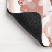 Custom Metallic Rose Gold Glitzer Rosa Marmormor C Mousepad (Ecke)
