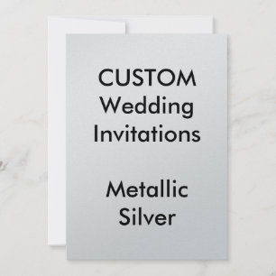 Custom METALLIC SILVER Wedding Einladungen 5"x7"