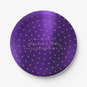 Custom Metallic Swarovski Crystal Lila Plum Dots Pappteller (Vorderseite)