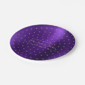 Custom Metallic Swarovski Crystal Lila Plum Dots Pappteller (Schrägansicht)