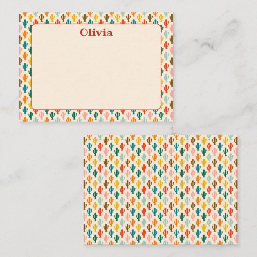 Custom Mexican Cacti Note Card Mitteilungskarte (Vorne/Hinten)