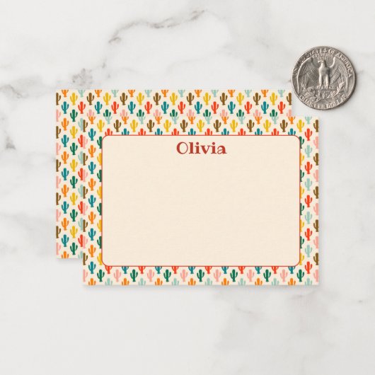 Custom Mexican Cacti Note Card Mitteilungskarte (Vorderseite/Rückseite Beispiel)