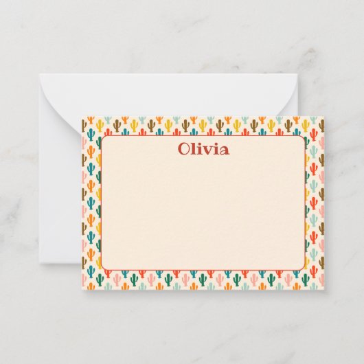Custom Mexican Cacti Note Card Mitteilungskarte (Vorderseite)