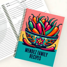 Custom Mexican Chile Pop Art Family Rezept Buch