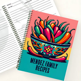 Custom Mexican Chile Pop Art Family Rezept Buch