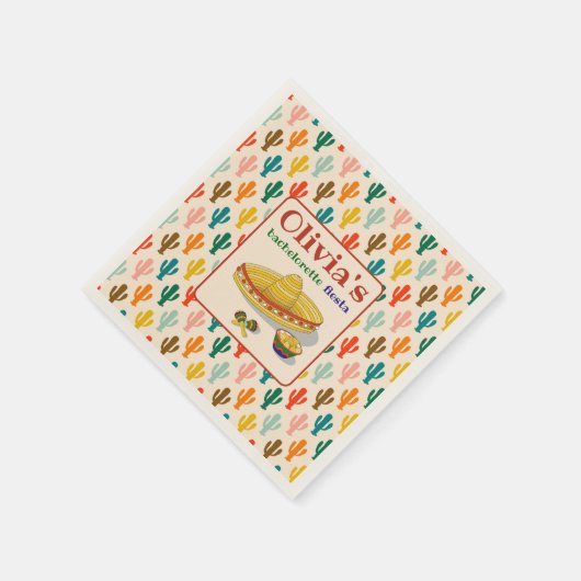 Custom Mexican Fiesta Bachelorette Party  Serviette (Ecke)