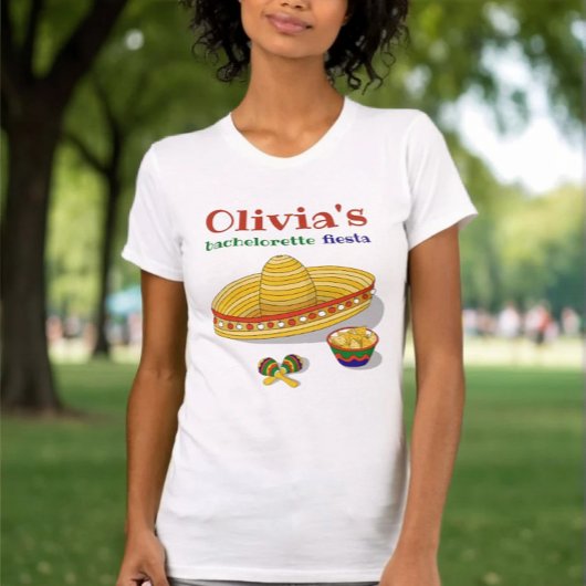 Custom Mexican Fiesta Bachelorette Party T-Shirt 