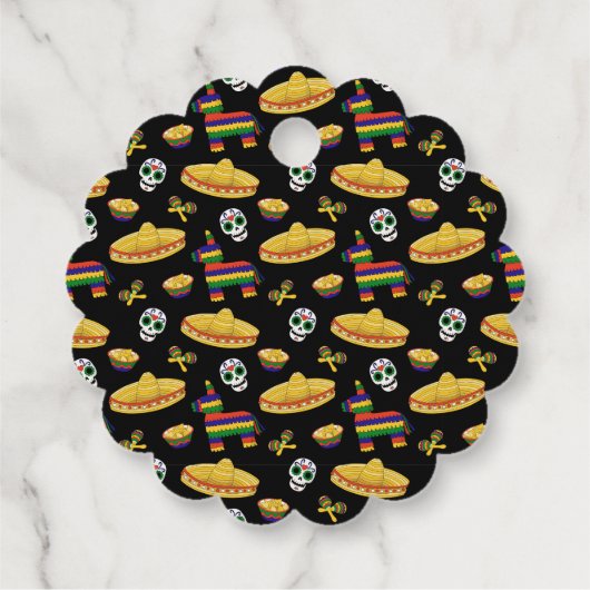 Custom Mexican Fiesta & Día de Muertos Geschenkanhänger (Rückseite)