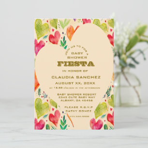 Custom Mexican Fiesta Invite - Pink Yellow Baby Sh Einladung