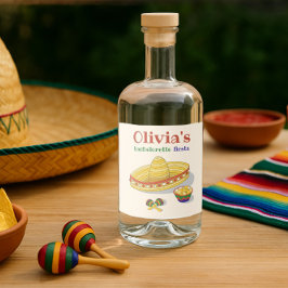 Custom Mexican Fiesta Junggeselinnen-Abschied Teqi Alkoholflaschenetikett