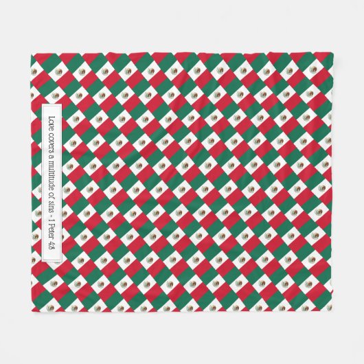 Custom MEXICO FLAG Fleecedecke (Vorderseite (Horizontal))