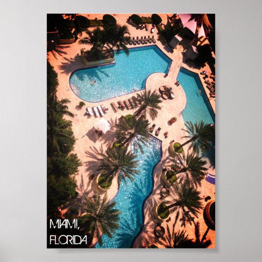 Custom Miami Beach Florida - Pool Relax GUTE VIBES Poster (Vorne)