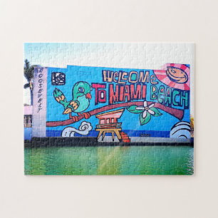 Custom Miami Beach Florida Willkommen Graffiti Erw Puzzle