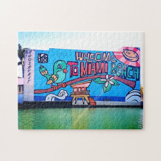Custom Miami Beach Florida Willkommen Graffiti Erw Puzzle (Horizontal)