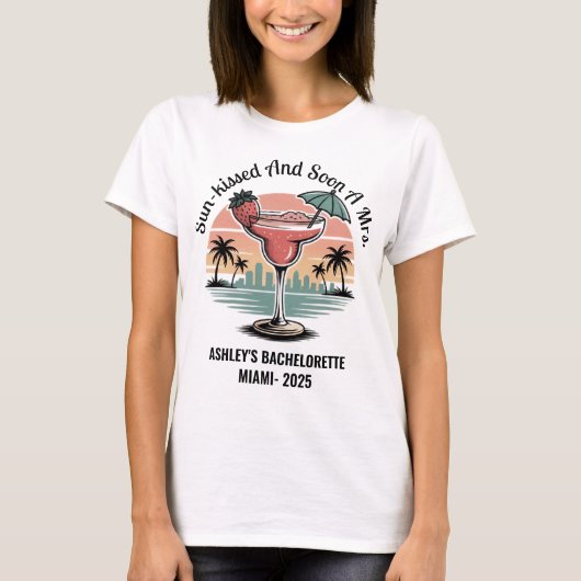 Custom Miami Bride Junggeselinnen-Abschied T-Shirt (Vorderseite)
