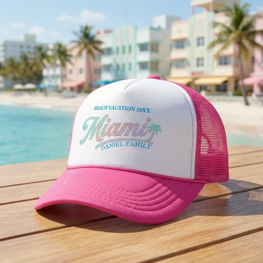 Custom Miami Family Vacation Truckerkappe
