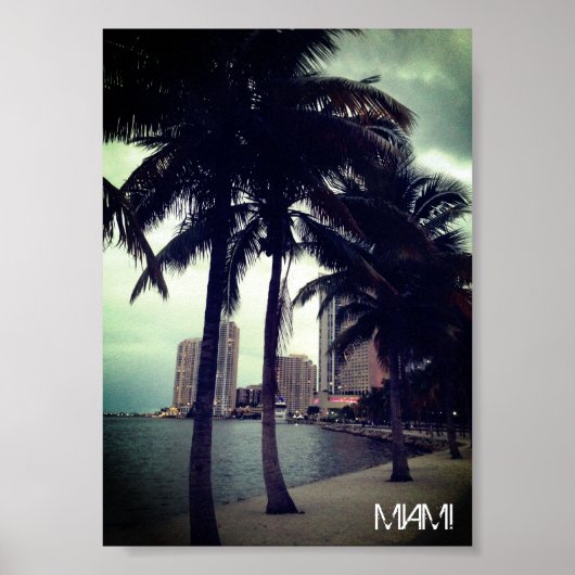 Custom Miami Florida Downtown and Harbour Travel Poster (Vorne)