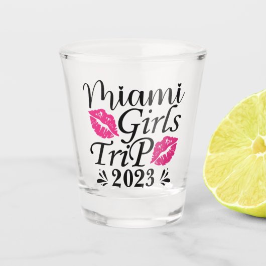 Custom Miami Girl Trip Bachelorette Shot Glass Schnapsglas (Vorderseite)