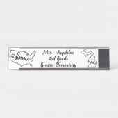 Custom Michigan Staat US Zuhause Line Art Schreibtischnamensplakette (Vorderseite )