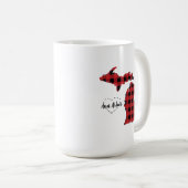 Custom Michigan Zuhause Staat Buffalo Kariert Weih Kaffeetasse (VorderseiteRechts)