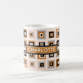 Custom Mid Century Black Terracotta Square Muster Kaffeetasse (Mittel)