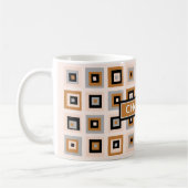Custom Mid Century Black Terracotta Square Muster Kaffeetasse (Links)