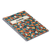 Custom Mid-Century Geometric Teal & Orange Pattern Notizblock (Rechte Seite)