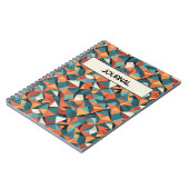 Custom Mid-Century Geometric Teal & Orange Pattern Notizblock (Linke Seite)