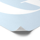 Custom Mid Century Retro Letter Initial Icy Blue Poster (Ecke)