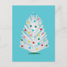 Custom Mid Century Tree Holiday Post Card Feiertagspostkarte