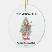 Custom Mini Russian Doll Nutcracker Photo Keramik Ornament (Links)