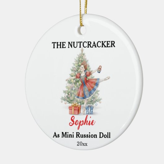 Custom Mini Russian Doll Nutcracker Photo Keramik Ornament (Links)