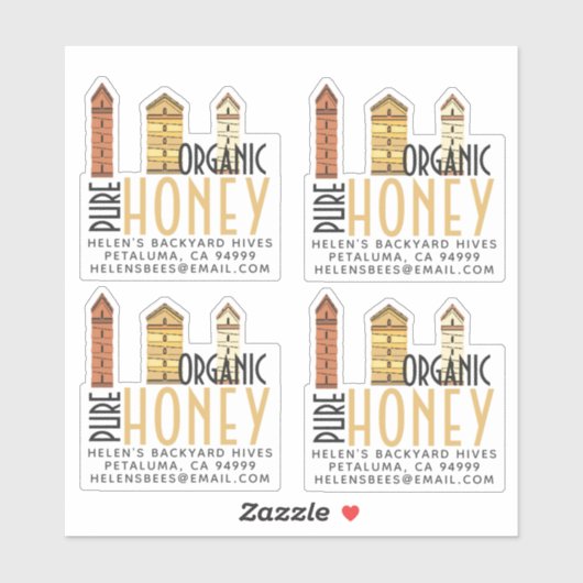 Custom Mini versteckt reines Bio Honig Clear Label (Blatt)