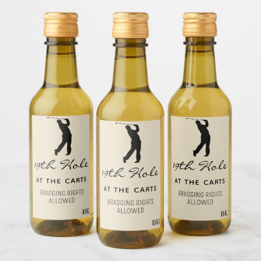 Custom Mini Wein 19. Loch (10) Golf Mini Weinetikett (Flaschen)