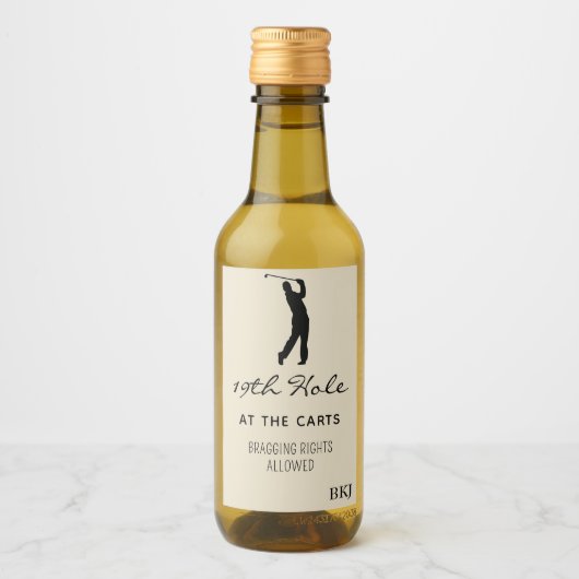 Custom Mini Wein 19. Loch (10) Golf Mini Weinetikett (Vorderseite)