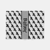 Custom Miniature Schnauzer Dog Silhouette Fleecedecke (Vorderseite (Horizontal))