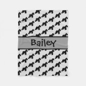 Custom Miniature Schnauzer Dog Silhouette Fleecedecke (Vorderseite)