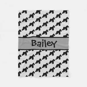 Custom Miniature Schnauzer Dog Silhouette Fleecedecke