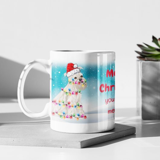 Custom Miniature Schnauzer Frohe Weihnachtsferkel  Kaffeetasse