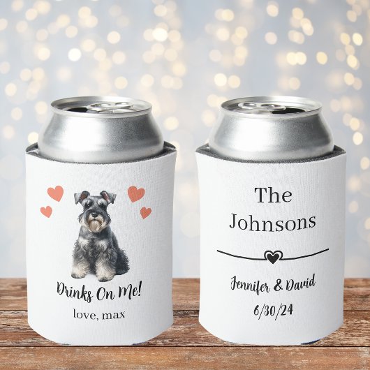 Custom Miniature Schnauzer Pet Wedding Can Cooler Dosenkühler