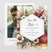 Custom Minimal Barnyard Wedding Save The Date (Vorne/Hinten)