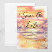 Custom Minimal Beach Wedding Save The Date (Vorne/Hinten)