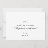 Custom Minimal Bridesmaid Vorschlag Card Einladung (Rückseite)