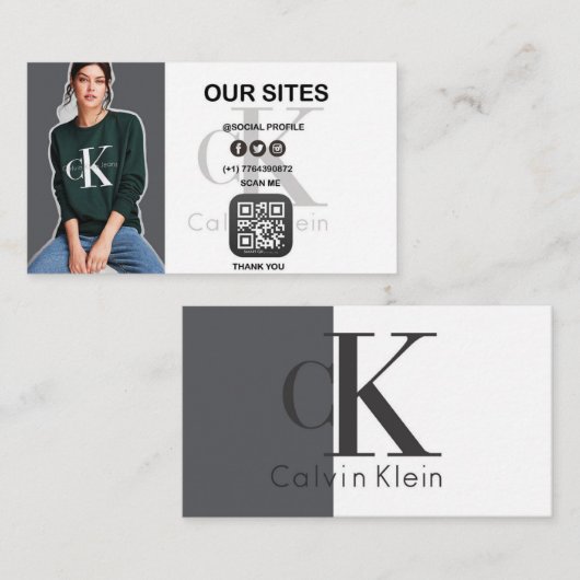 custom Minimal Business Card with QR Code – Modern Visitenkarte (Vorne/Hinten)
