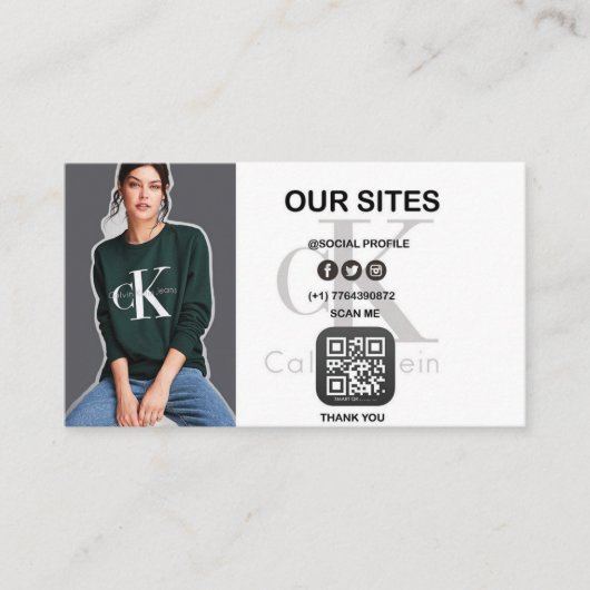 custom Minimal Business Card with QR Code – Modern Visitenkarte (Vorderseite)