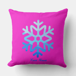 Custom Minimal CoolÄsthetische Snowflake Lightblue Kissen