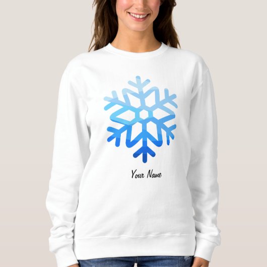 Custom Minimal CoolÄsthetische Snowflake Lightblue Sweatshirt (Vorderseite)